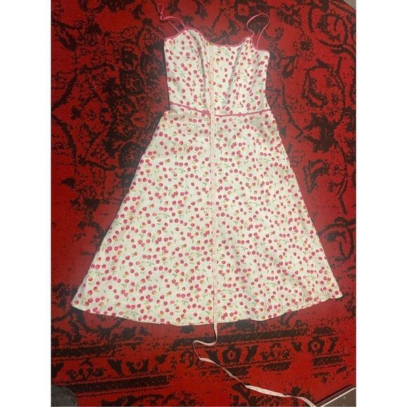 Womens Beautiful CHERRY DRESS SZ 4 Pink SZ Small S - Picture 4 of 8